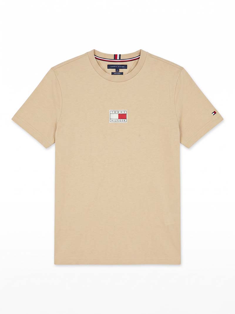 Tommy Beige Cotton Crew Neck