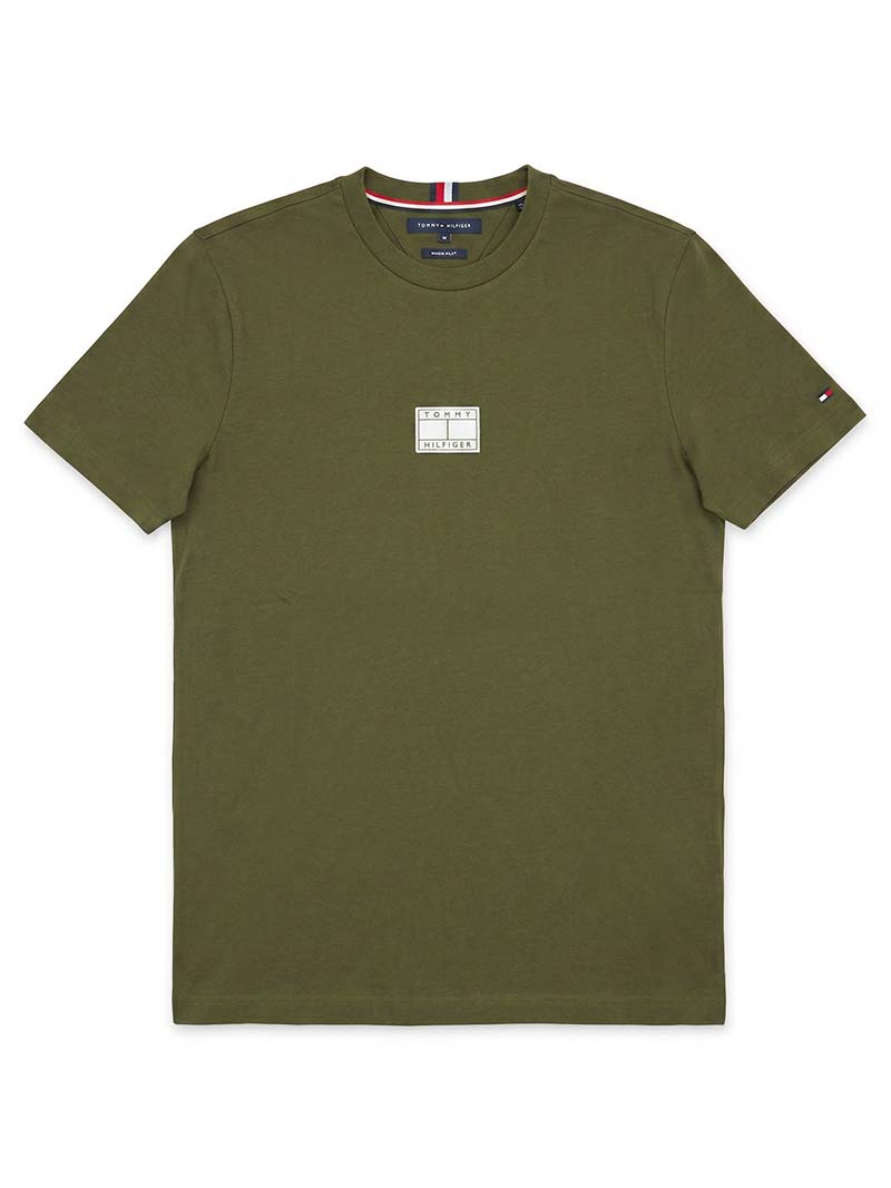 Tommy Olive Cotton Crew Neck