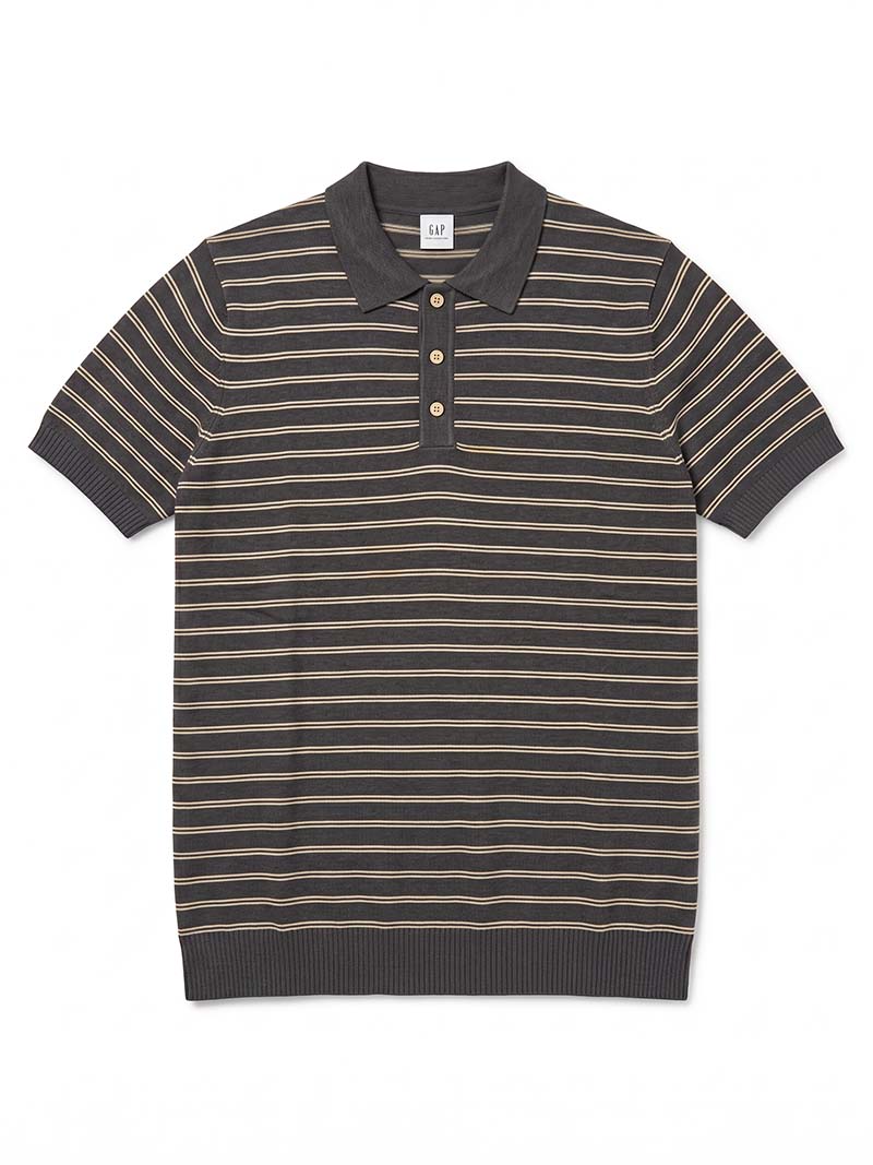 Striped Knit Polo